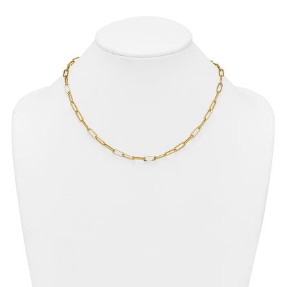 14K Yellow Gold Polished 4.75mm Paper Clip Link 18 Inch Necklace
