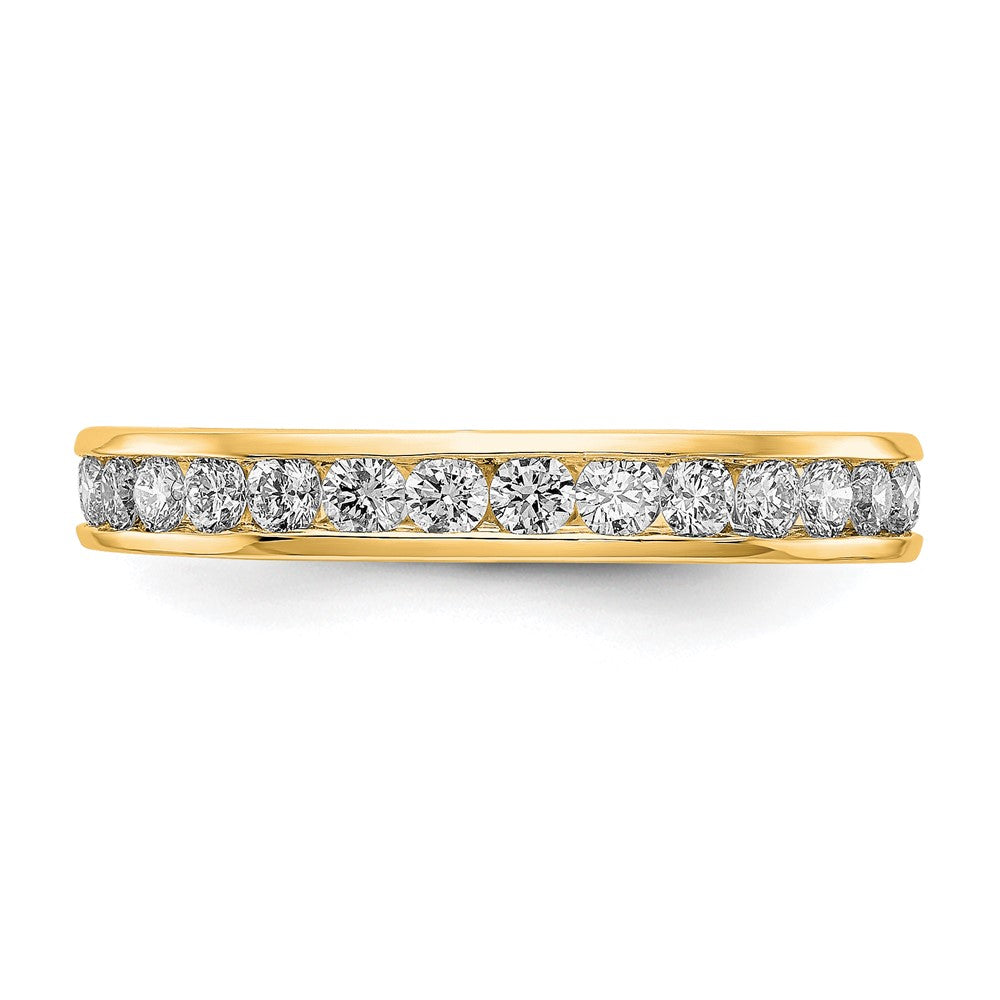 14K Yellow Gold Polished Size 7.5 Channel-set 1 carat Diamond Complete Eternity Wedding Band Ring