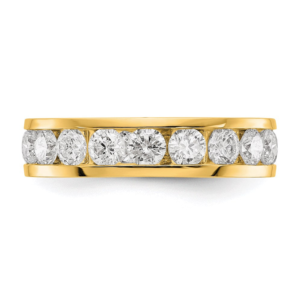 14K Yellow Gold Polished 3ct Channel Set Diamond Eternity Wedding Band Ring