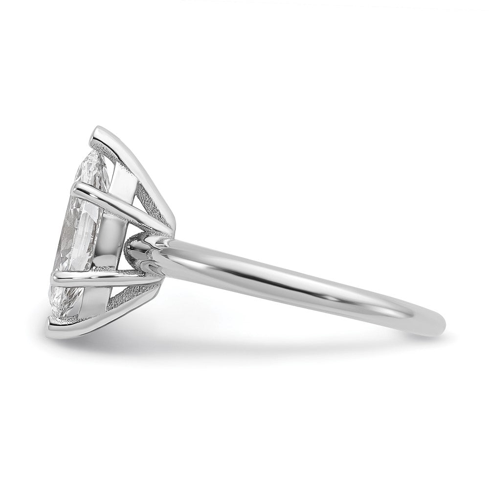 14K White Gold 2 carat Certified Lab Grown Diamond VS+ F+ Marquise Solitaire Complete Engagement Ring
