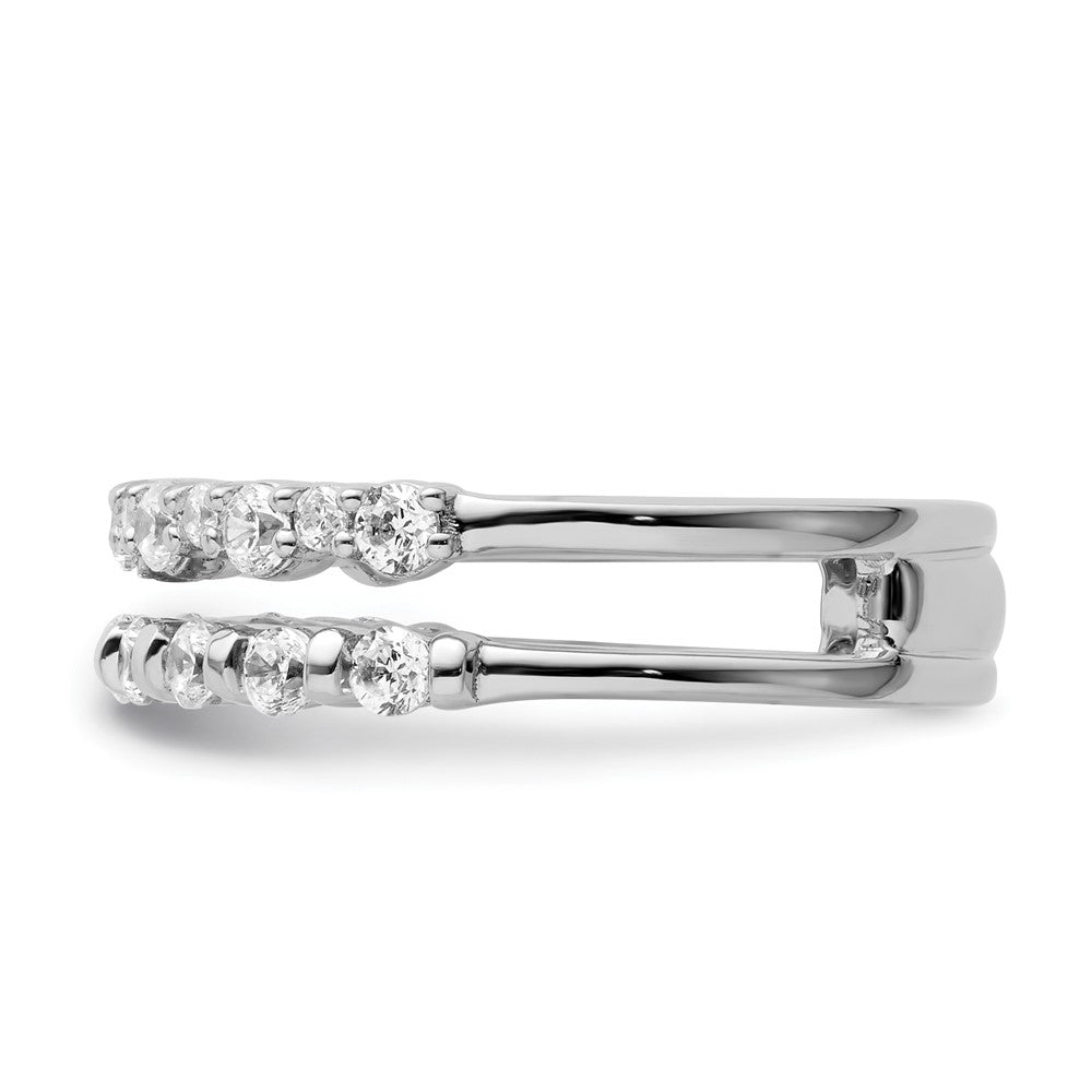 14K White Gold Polished Diamond Double Wedding Band Ring Fashion Ring