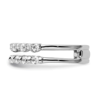 14K White Gold Polished Diamond Double Wedding Band Ring Fashion Ring