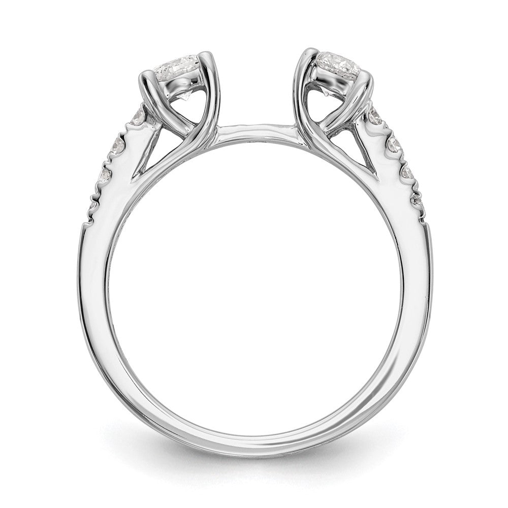 14K White Gold Round Simulated Diamond Halo Engagement Ring