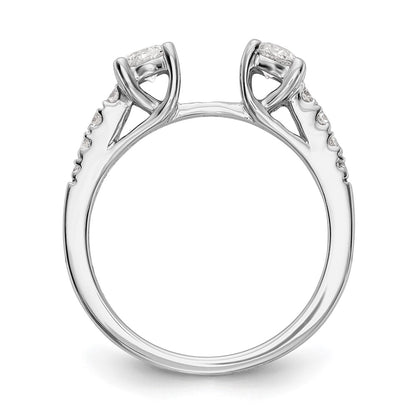 14K White Gold Round Simulated Diamond Halo Engagement Ring