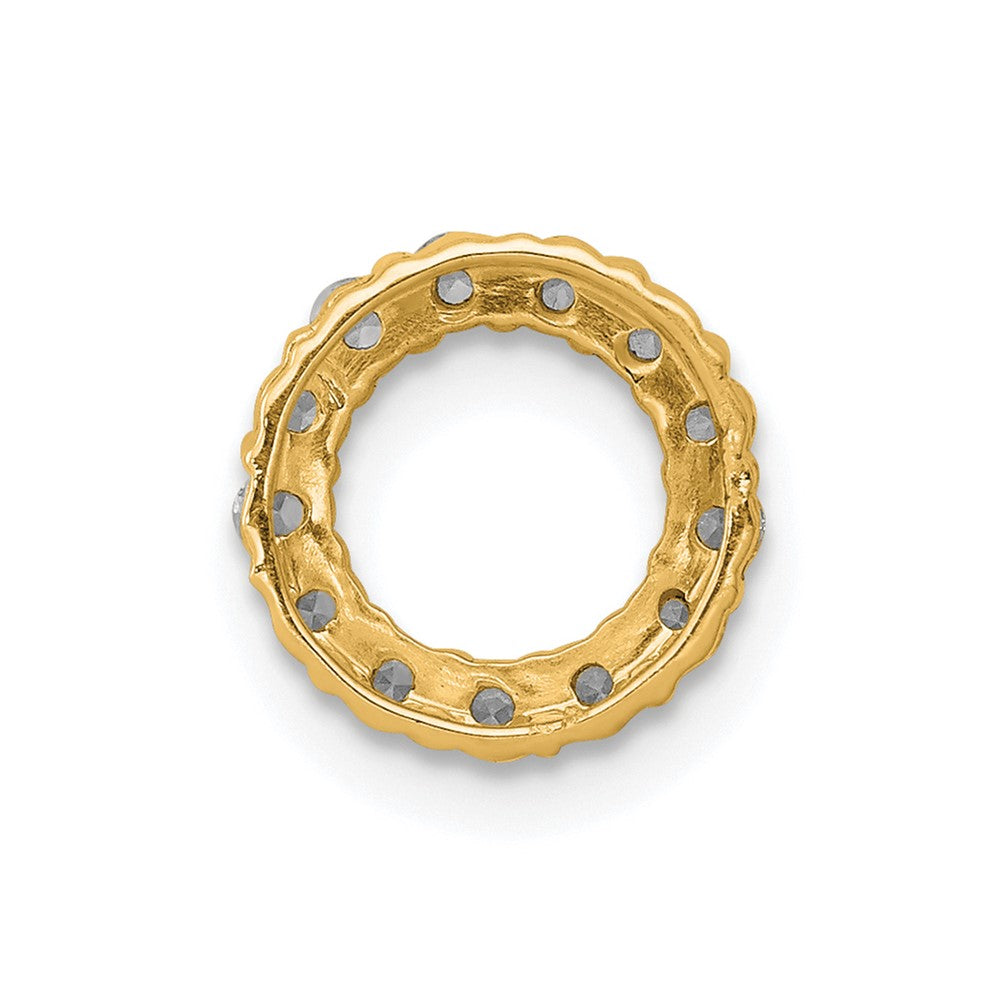 14K Yellow Gold Polished 1/4 carat Diamond Circle Chain Slide