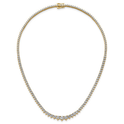 14K Yellow Gold 10 1/10 carat Lab Grown Diamond VS/SI+ G+ Complete Round 16 Inch Graduated Tennis Necklace