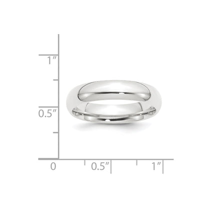 Platinum 5mm Lightweight Comfort-Fit Wedding Band Ring