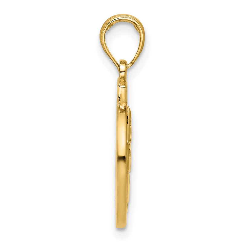 14K Yellow Gold Polished Christmas Tree Ornament Pendant