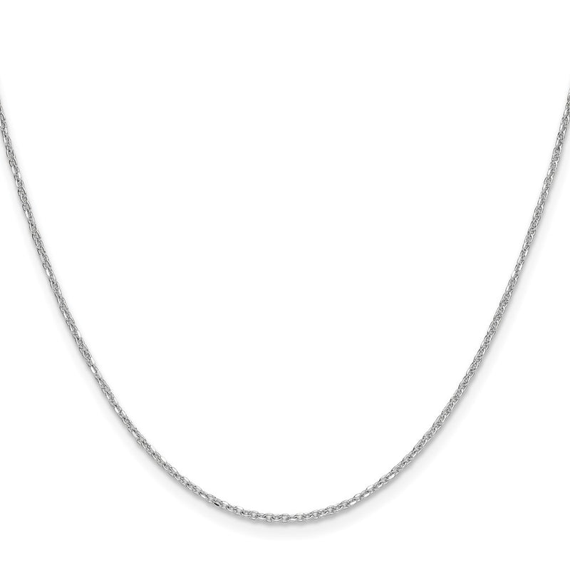 14K White Gold 1.4mm D/C Forzantine Cable 30 Inch Chain