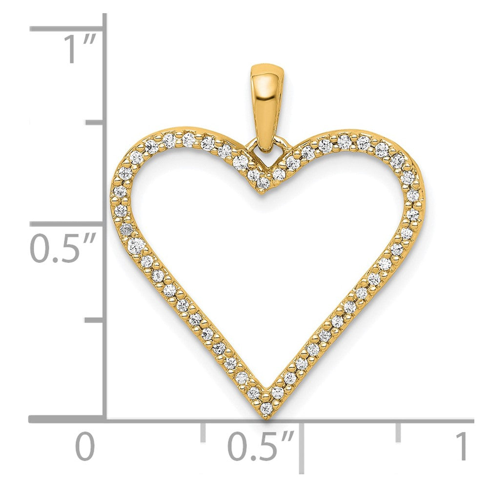 14K Yellow Gold 1/6 carat Diamond Heart Pendant