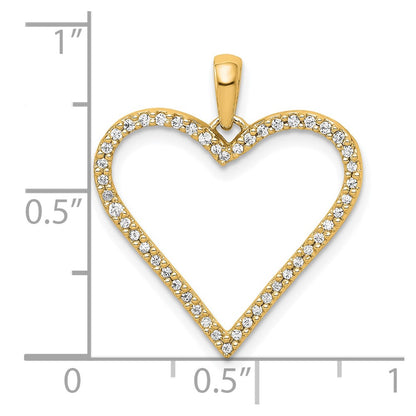 14K Yellow Gold 1/6 carat Diamond Heart Pendant