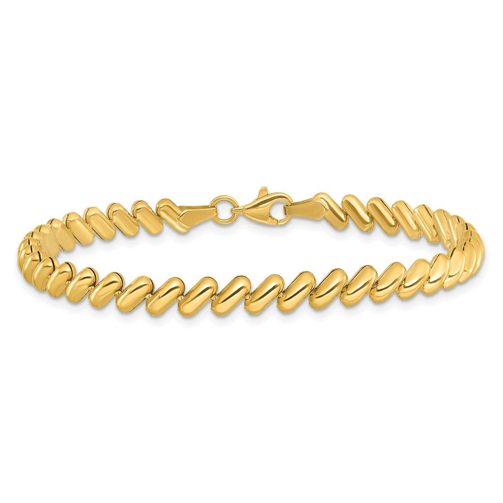14K Yellow Gold Polished 7 Inch Bracelet