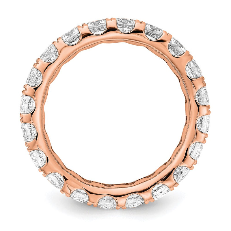 True Origin 14K Rose Gold 3 carat Lab Grown Diamond VS+ F+ Size 8 Complete Eternity Wedding Band Ring
