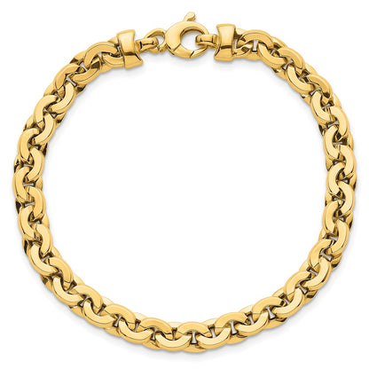14K Yellow Gold Polished 5.75mm Fancy Cable Link 7.5 Inch Bracelet