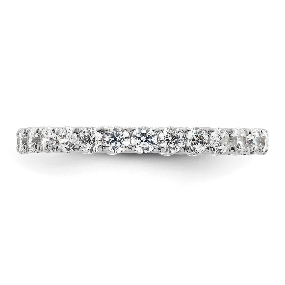 14K White Gold Polished Size 5 U-Shared Prong 1 carat Diamond Complete Eternity Wedding Band Ring