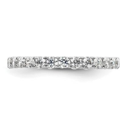 14K White Gold Polished Size 5 U-Shared Prong 1 carat Diamond Complete Eternity Wedding Band Ring