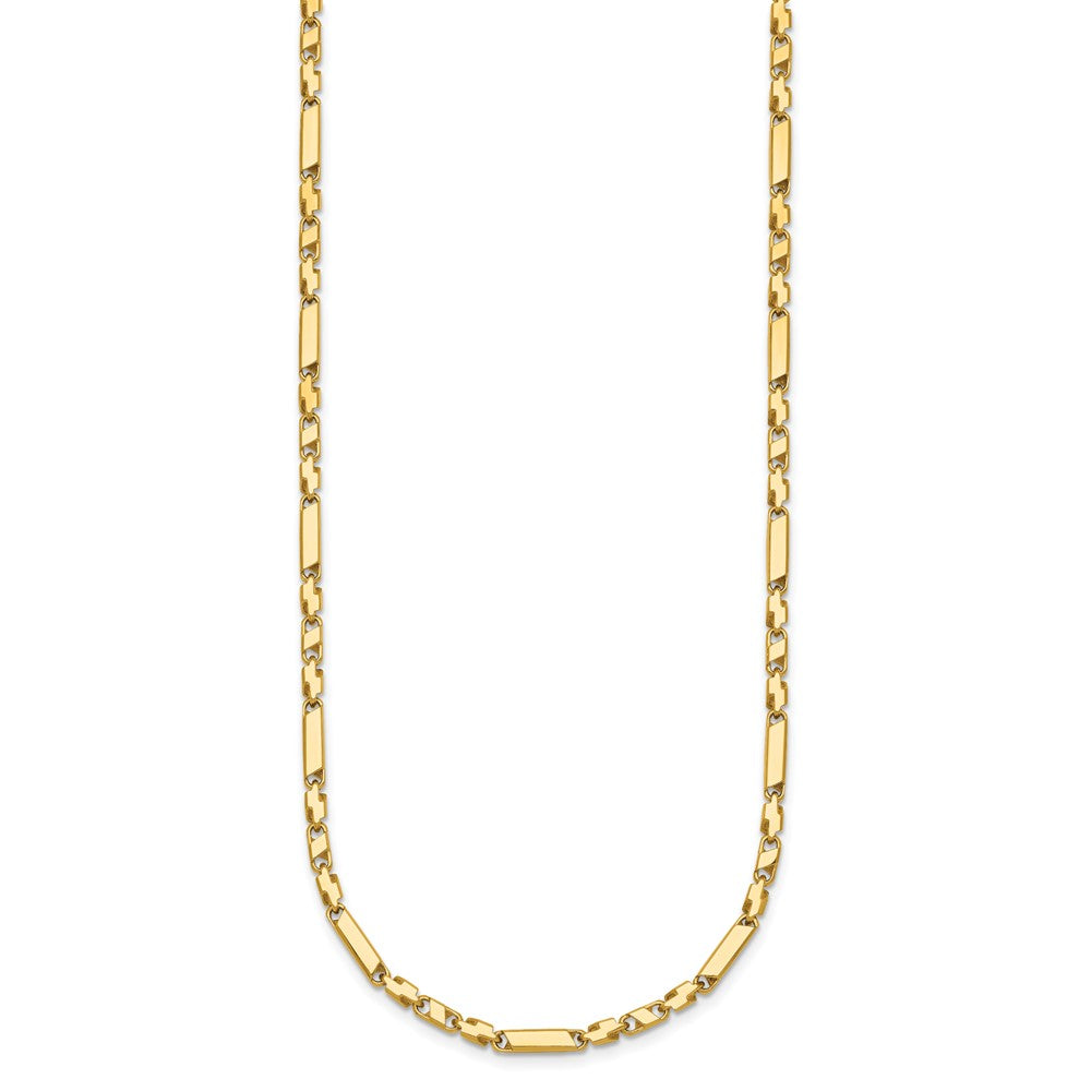 14K Yellow Gold Polished Fancy Bar Link 19.75 Inch Necklace