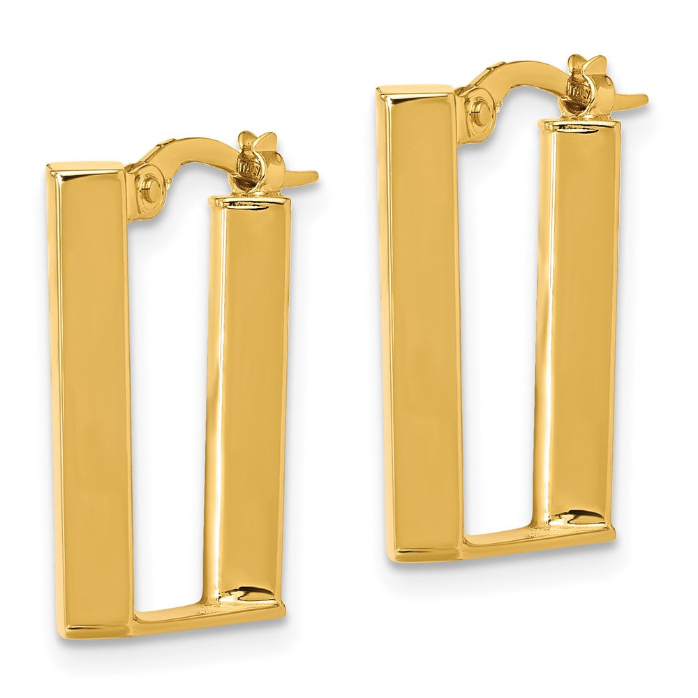 14K Yellow Gold 4x28mm Polished U-Shape Tube Hoop Earrings