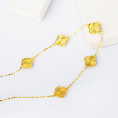 14K Yellow Gold Clover Necklace (5.97 g)