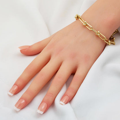 14K Yellow Gold Designer Inspired Chain Bracelet