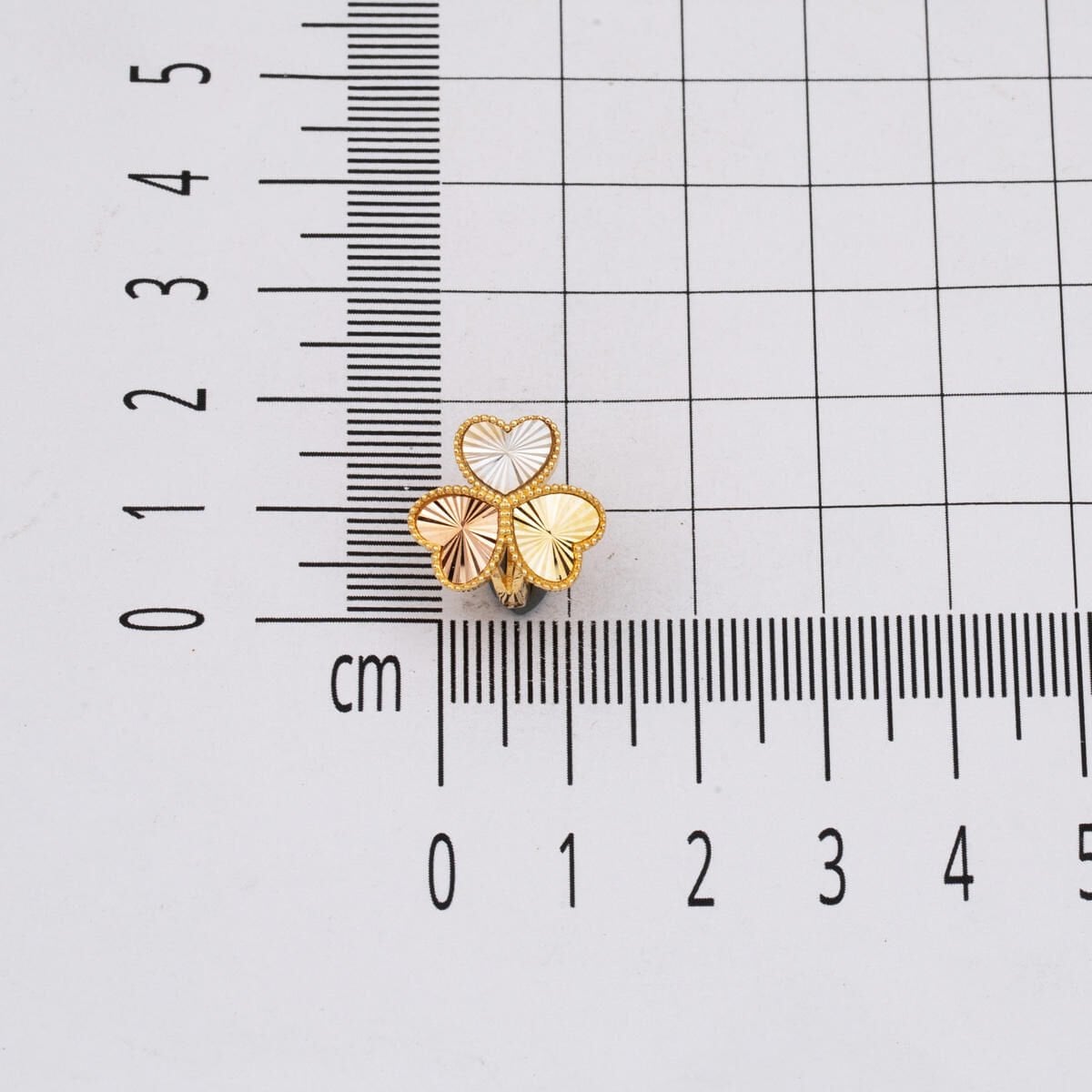 14K Yellow Gold Tria Heart Earrings