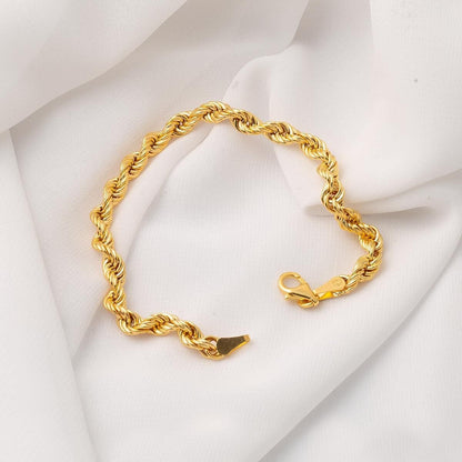 14K Yellow Gold Twisted Chain Bracelet (3.26 g)