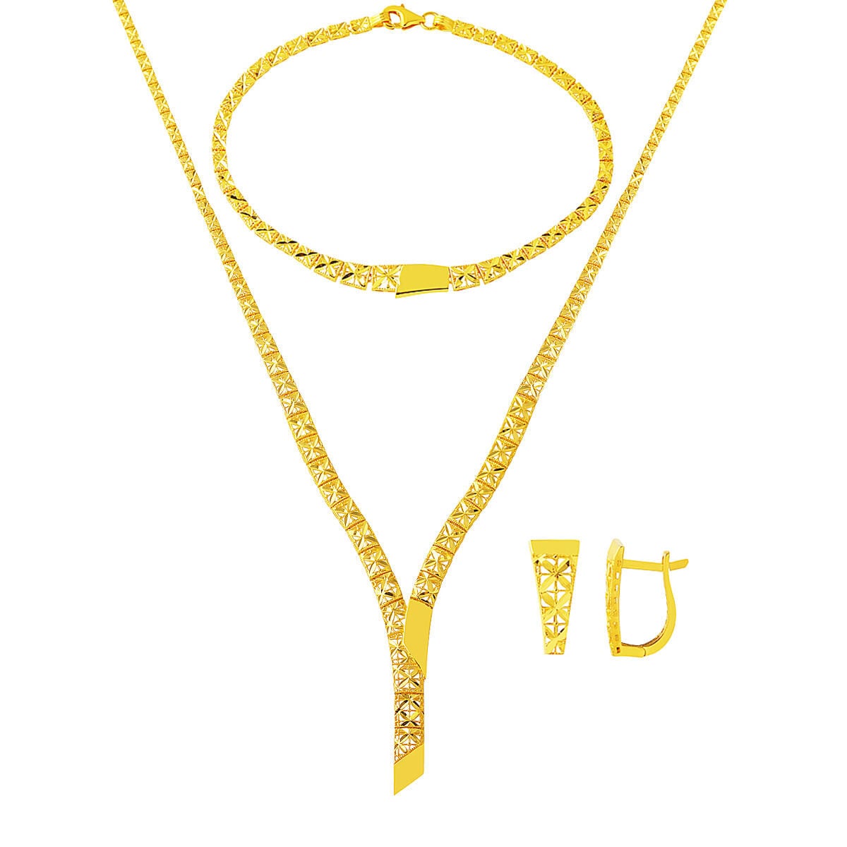 14K Yellow Gold Cagla Drop Wedding Set