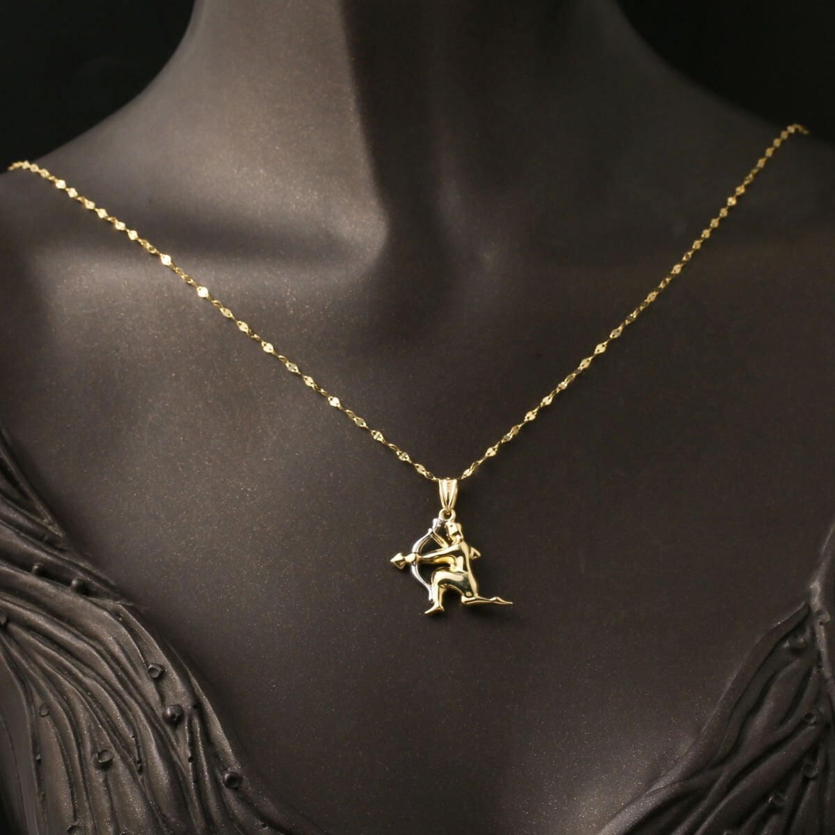 14K Yellow Gold Sagittarius Zodiac Necklace