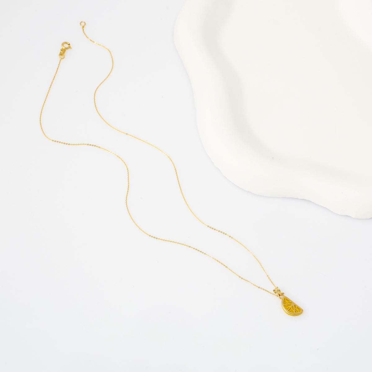 14K Yellow Gold Lemon Slice Necklace