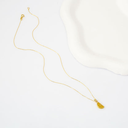 14K Yellow Gold Lemon Slice Necklace