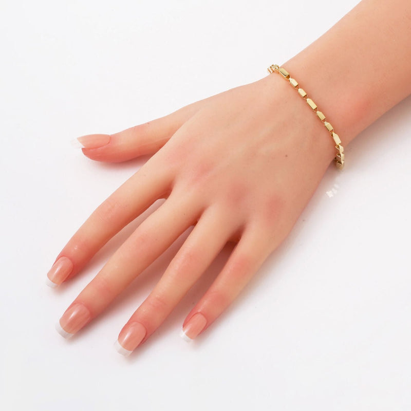 14K Yellow Gold Cube Modern Bracelet