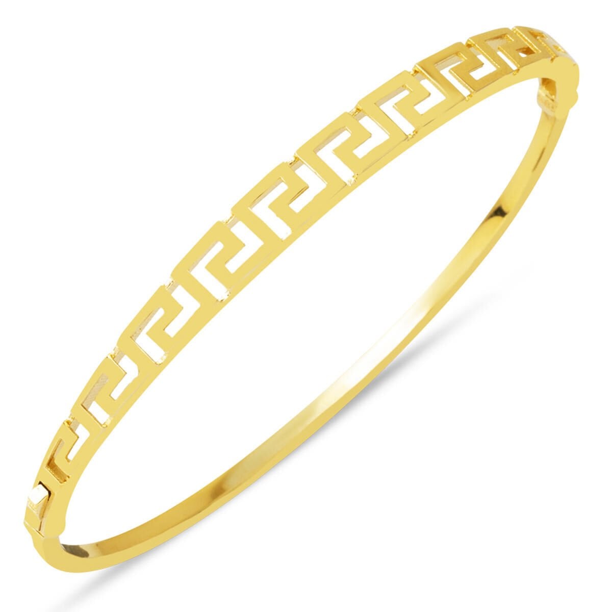 14K Yellow Gold Designer Inspired Model 14 Hinged Cuff Bangle