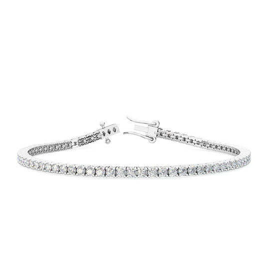 4.0 ct. tw. Classic Four-Prong Lab Grown Diamond Tennis Anklet Bracelet in 18K White Gold