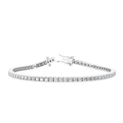 4.0 ct. tw. Classic Four-Prong Natural Diamond Tennis Anklet Bracelet in 18K White Gold