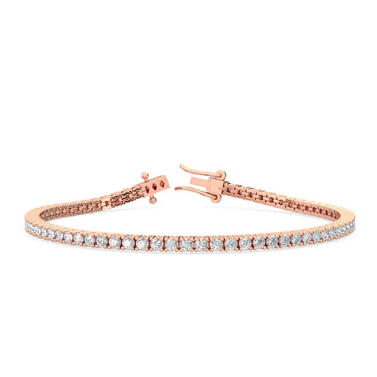 3.0 ct. tw. Classic Four-Prong Lab Grown Diamond Tennis Bracelet in 18K Rose Gold