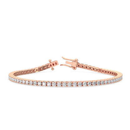 4.0ct. tw. Classic Four-Prong Lab Grown Diamond Tennis Anklet in 18K Rose Gold