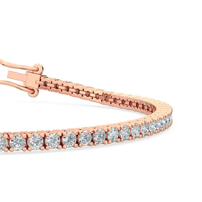 4.0ct. tw. Classic Four-Prong Lab Grown Diamond Tennis Anklet in 18K Rose Gold