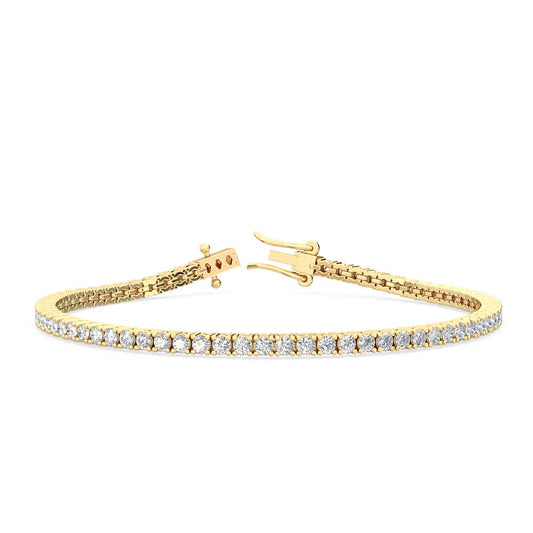 3.0 ct. tw. Classic Four-Prong Lab Grown Diamond Tennis Bracelet in 14K Yellow Gold