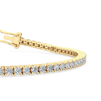 4.0 ct. tw. Classic Four-Prong Natural Diamond Tennis Anklet in 18K Yellow Gold
