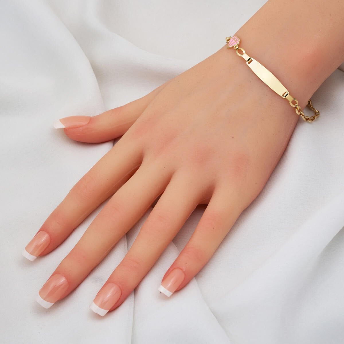 14K Yellow Gold Children's Plate ID Bracelet
