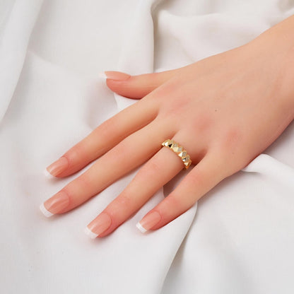 14K Yellow Gold Prism Cubic Zirconia Women's Ring