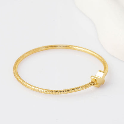 14K Yellow Gold Butterfly Italian Children's Bangle