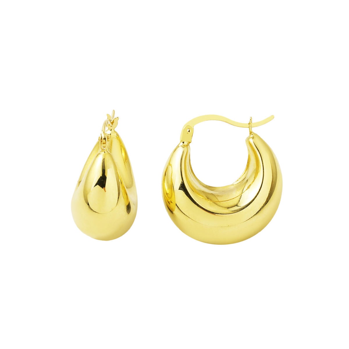 14K Yellow Gold Bold Hoop Earrings