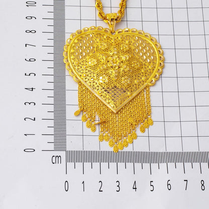 14K Yellow Gold Sun Indian Style Necklace