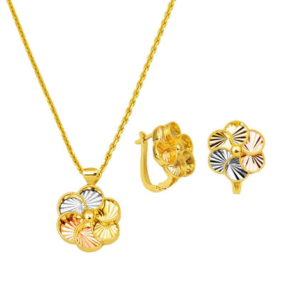 14K Yellow Gold Row Double Mini Minimalist Cubic Zirconia Set