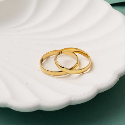 14K Yellow Gold 3mm Classic Men's Puffed Wedding Band