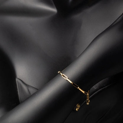 14K Yellow Gold 4 mm Paperclip Chain Bracelet