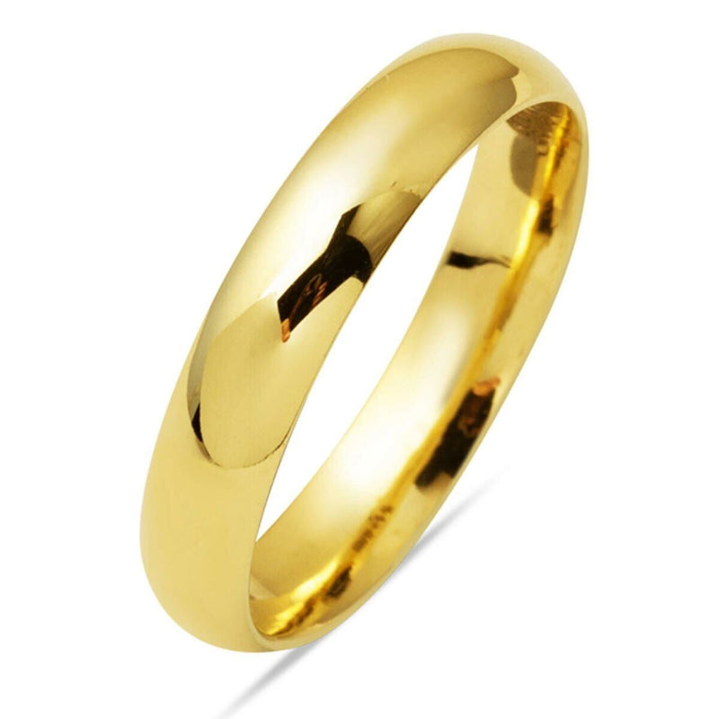14K Yellow Gold 4 mm Wide Classic Men's Wedding Band