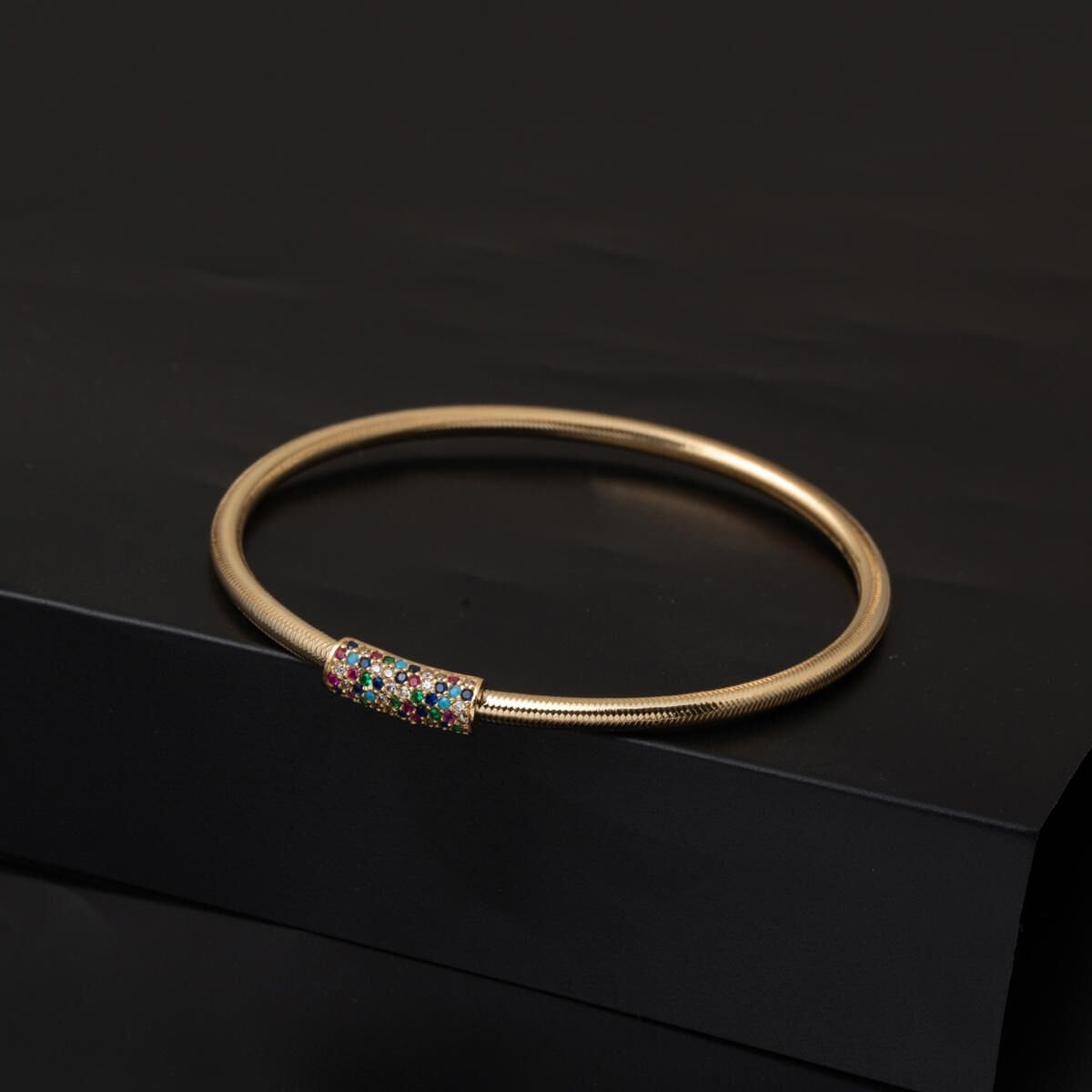 14K Yellow Gold Colored Italian Cubic Zirconia Bracelet
