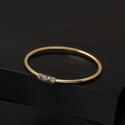 14K Yellow Gold Colored Italian Cubic Zirconia Bracelet